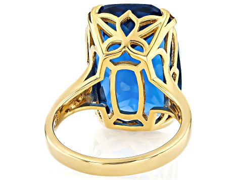 Blue Lab Created Spinel With White Lab-Grown Diamond D-F VS2-SI