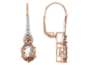 Copper Rutilated Quartz 18k Rose Gold Over Sterling Silver Earrings 4.52ctw