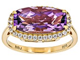 Purple Canela Amethyst 18k Yellow Gold Over Sterling Silver Ring 3.49ctw