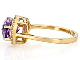 Purple Canela Amethyst 18k Yellow Gold Over Sterling Silver Ring 3.49ctw