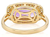 Purple Canela Amethyst 18k Yellow Gold Over Sterling Silver Ring 3.49ctw