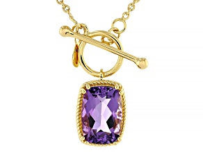 Purple Canela Amethyst 18k Yellow Gold Over Sterling Silver Necklace 5.13ct