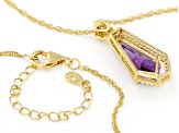 Purple Canela Amethyst 18k Yellow Gold Over Sterling Silver Pendant with Chain 3.79ctw