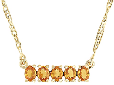 Yellow Sapphire 18k Yellow Gold Over Sterling SIlver Necklace 0.99ctw