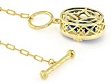 Blue Lab Created Spinel 18k Yellow Gold Over Sterling Silver Necklace 11.69ct