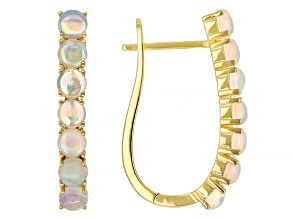 Ethiopian Opal 18k Yellow Gold Over Sterling Silver Earrings 2.38ctw