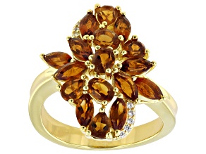 Orange Madeira Citrine 18k Yellow Gold Over Sterling Silver Ring 2.24ctw