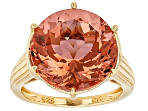 Color Change Zandrite(R) 18k Yellow Gold Over Sterling Silver Solitaire Ring 12.75ct