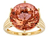 Color Change Zandrite(R) 18k Yellow Gold Over Sterling Silver Solitaire Ring 12.75ct
