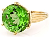 Color Change Zandrite(R) 18k Yellow Gold Over Sterling Silver Solitaire Ring 12.75ct