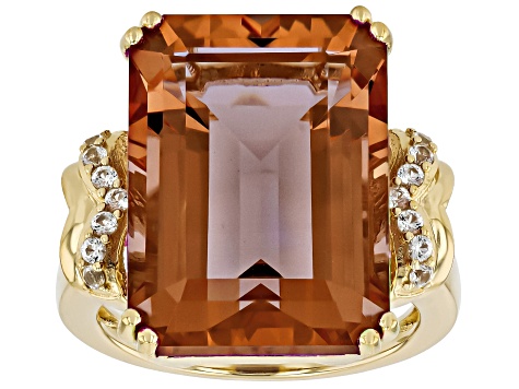 Color Change Zandrite(R) 18k Yellow Gold Over Sterling Silver Ring 16.02ctw