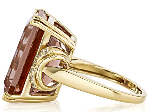 Color Change Zandrite(R) 18k Yellow Gold Over Sterling Silver Ring 16.02ctw