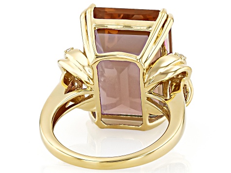 Color Change Zandrite(R) 18k Yellow Gold Over Sterling Silver Ring 16.02ctw