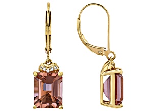 Color Change Zandrite(R) 18k Yellow Gold Over Sterling Silver Earrings 6.39ctw