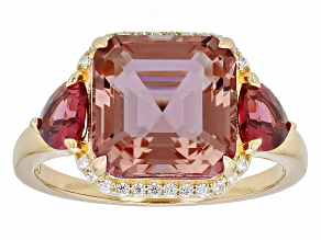 Color Change Zandrite(R) 18K Yellow Gold Over Silver Ring 4.51ctw