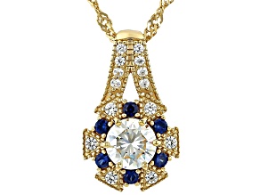 Strontium Titanate 18K Yellow Gold Over Silver Pendant With Chain 1.54ctw