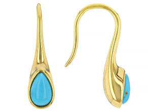 Sleeping Beauty Turquoise 18k Yellow Gold Over Sterling Silver Earrings