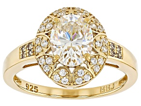 Strontium Titanate 18k Yellow Gold Over Sterling Silver Ring 2.87ctw
