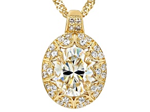 Strontium Titanate 18k Yellow Gold Over Sterling Silver Pendant With Chain 2.85ctw