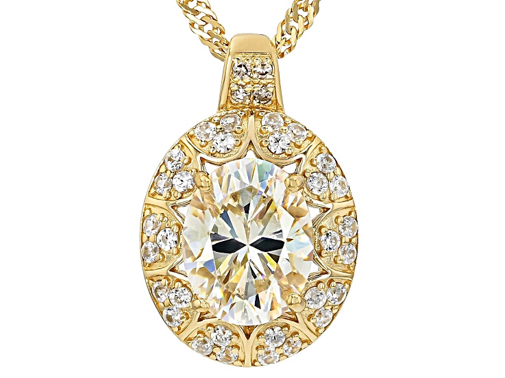 Strontium Titanate 18k Yellow Gold Over Sterling Silver Pendant With Chain 2.85ctw