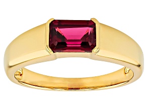 Grape Color Garnet 18k Yellow Gold Over Sterling Silver Band Ring 1.02ctw