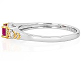 John Saul Ruby With Prazana® Lab-Grown Diamonds 18k Yellow Gold Over Sterling Silver Ring 0.40ctw