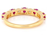 John Saul Ruby With Lab Grown White Diamond 18k Yellow Gold Over Sterling Silver Ring 0.77ctw
