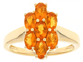 Orange Fire Opal 18k Yellow Gold Over Sterling Silver Ring 0.65ctw
