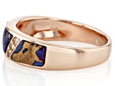 Purple Composite Mohave Kingman Turquoise 18k Rose Gold Over Silver Band Ring 0.08ctw