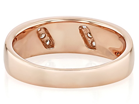 Purple Composite Mohave Kingman Turquoise 18k Rose Gold Over Silver Band Ring 0.08ctw
