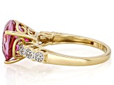 Pink Topaz 18K Yellow Gold Over Sterling Silver Ring 5.06ctw