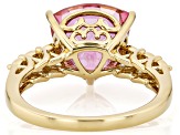 Pink Topaz 18K Yellow Gold Over Sterling Silver Ring 5.06ctw