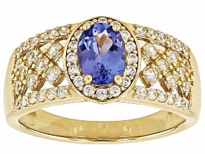 Tanzanite 18k Yellow Gold Over Sterling Silver Ring 1.37ctw