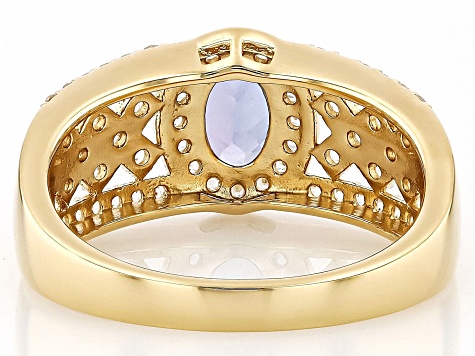 Tanzanite 18k Yellow Gold Over Sterling Silver Ring 1.37ctw