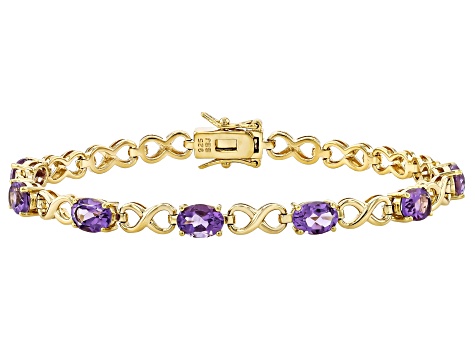 Canela Amethyst 18k Yellow Gold Over Sterling Silver Bracelet 5.12ctw