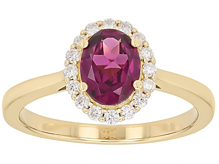 Grape Color Rhodolite 18k Yellow Gold Over Sterling Silver Ring 1.51ctw