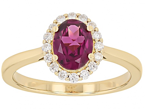 Grape Color Rhodolite 18k Yellow Gold Over Sterling Silver Ring 1.51ctw