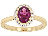 Grape Color Rhodolite 18k Yellow Gold Over Sterling Silver Ring 1.51ctw