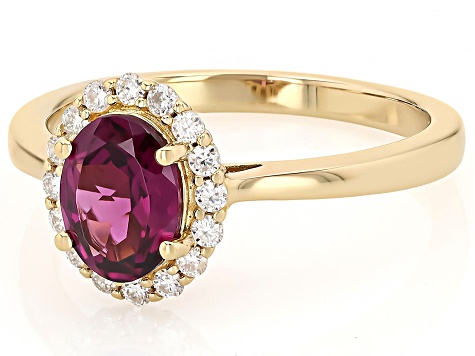 Grape Color Rhodolite 18k Yellow Gold Over Sterling Silver Ring 1.51ctw
