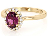 Grape Color Rhodolite 18k Yellow Gold Over Sterling Silver Ring 1.51ctw