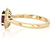 Grape Color Rhodolite 18k Yellow Gold Over Sterling Silver Ring 1.51ctw