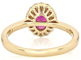 Grape Color Rhodolite 18k Yellow Gold Over Sterling Silver Ring 1.51ctw
