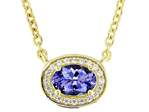 Blue Tanzanite 18k Yellow Gold Over Sterling Silver Necklace 0.74ctw