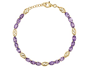 Purple Canela Amethyst 18k Yellow Gold Over Sterling Silver Bracelet 8.10ctw