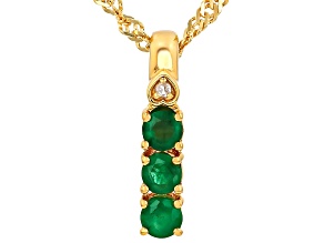 Green Emerald 18k Yellow Gold Over Sterling Silver Pendant With Chain 0.31ctw