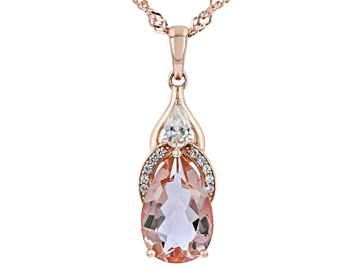 Color Change Zandrite(R) 18k Rose Gold Over Sterling Silver Pendant With Chain 3.90ctw