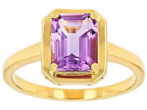 Purple Canela Amethyst 18k Yellow Gold Over Sterling Silver Solitaire Ring 1.96ct