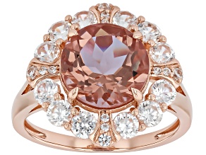 Color Change Zandrite(R) With White Zircon 18k Rose Gold Over Sterling Silver Ring 5.25ctw