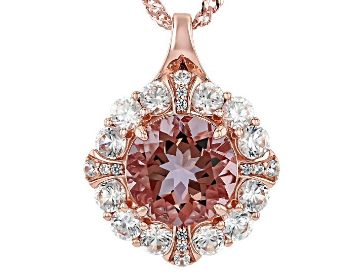 Color Change Zandrite(R) 18k Rose Gold Over Sterling Silver Pendant With Chain 5.25ctw