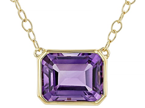Canela Amethyst 18k Yellow Gold Over Sterling Silver Necklace 2.89ct